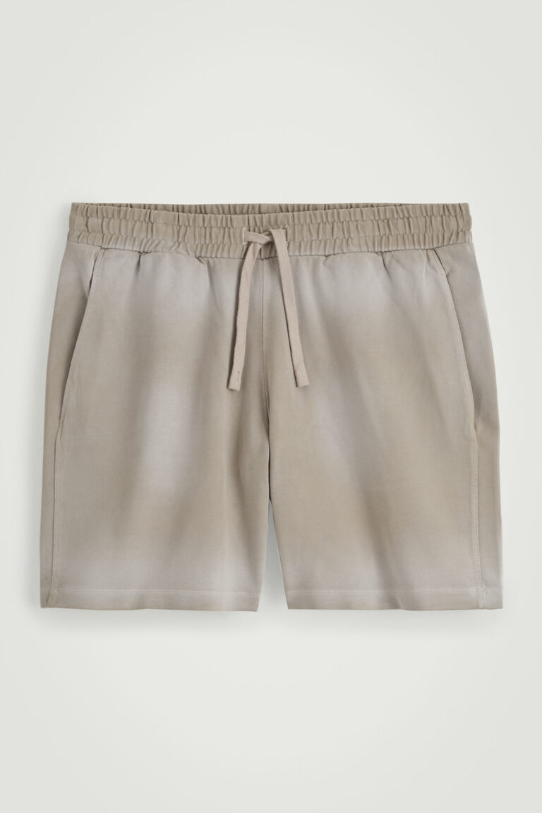 WASHED-JERSEY DRAWSTRING SHORTS