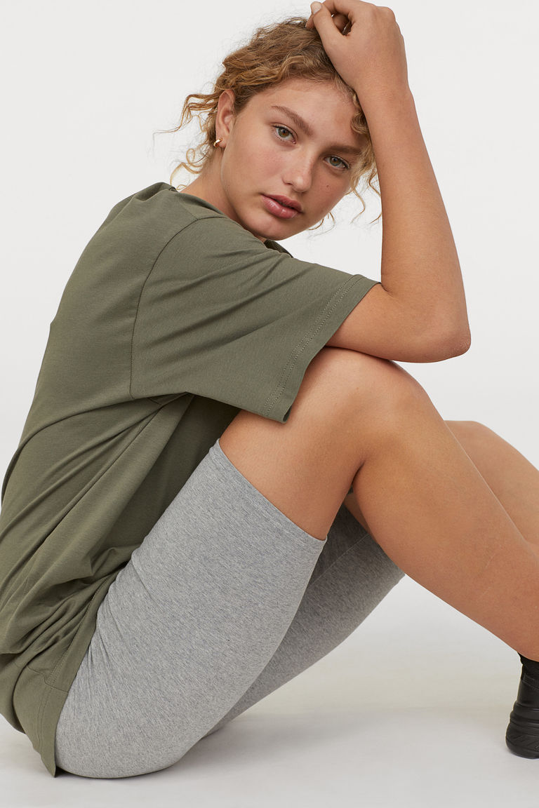 Cotton jersey cycling shorts