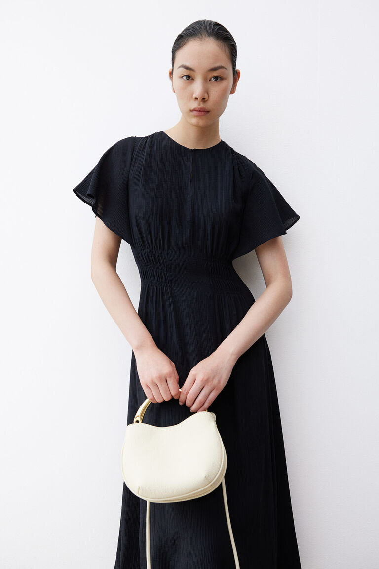 LONG DRESS WITH SMOCKED WAIST JUNGLE LANGUAGE