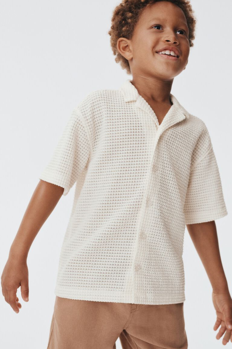Textured-knit resort shirt