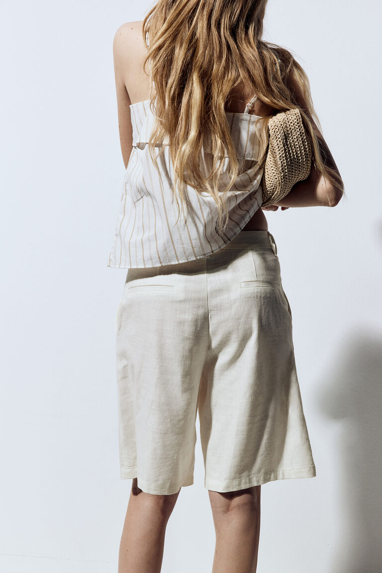 Melange-Trim Tailored Shorts main image 0