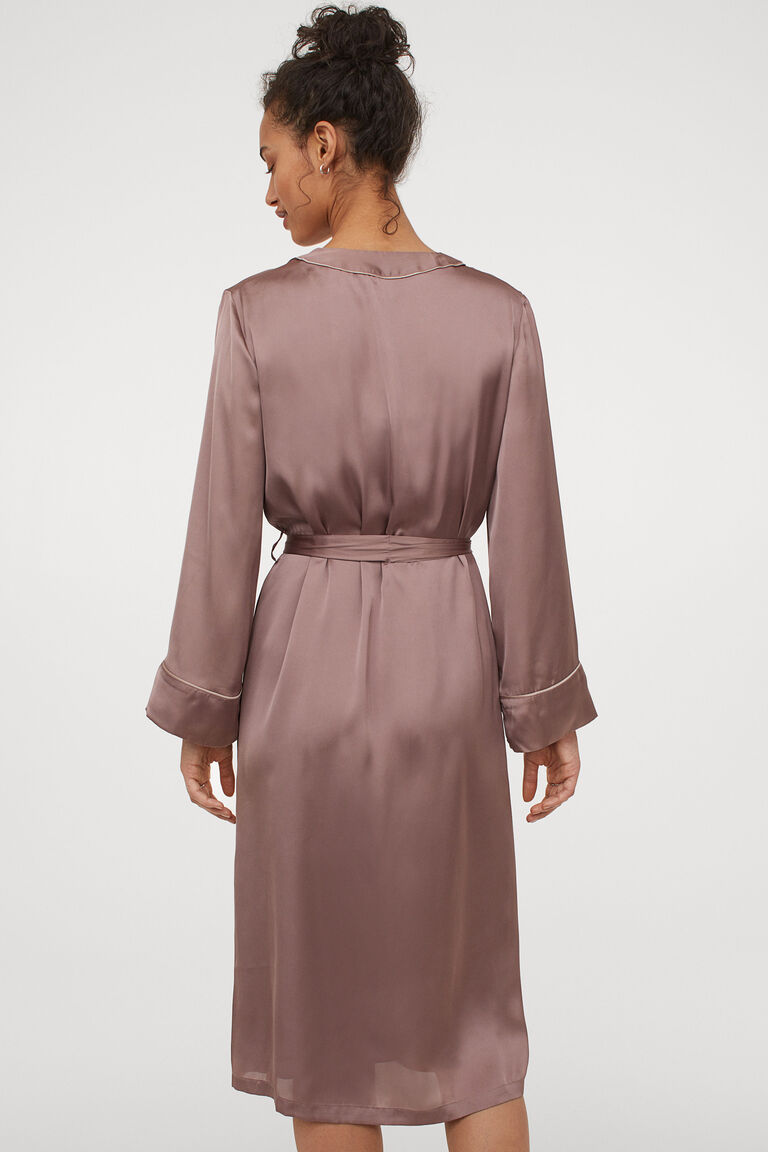 Satin dressing gown