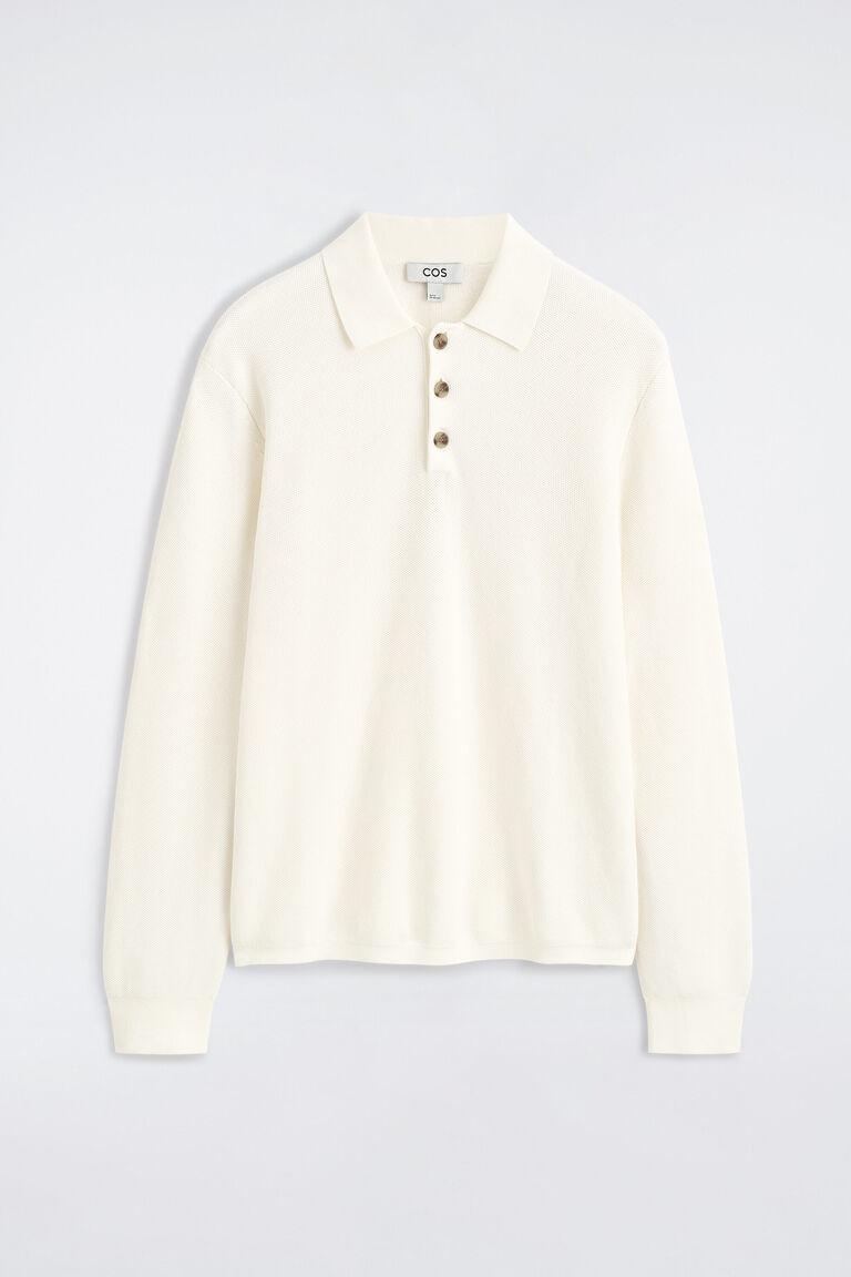 HONEYCOMB-KNIT POLO SHIRT
