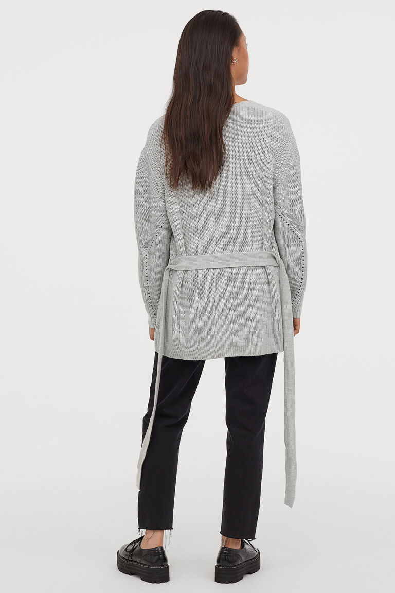 Cardigan with a tie belt Cardigan with a tie belt
