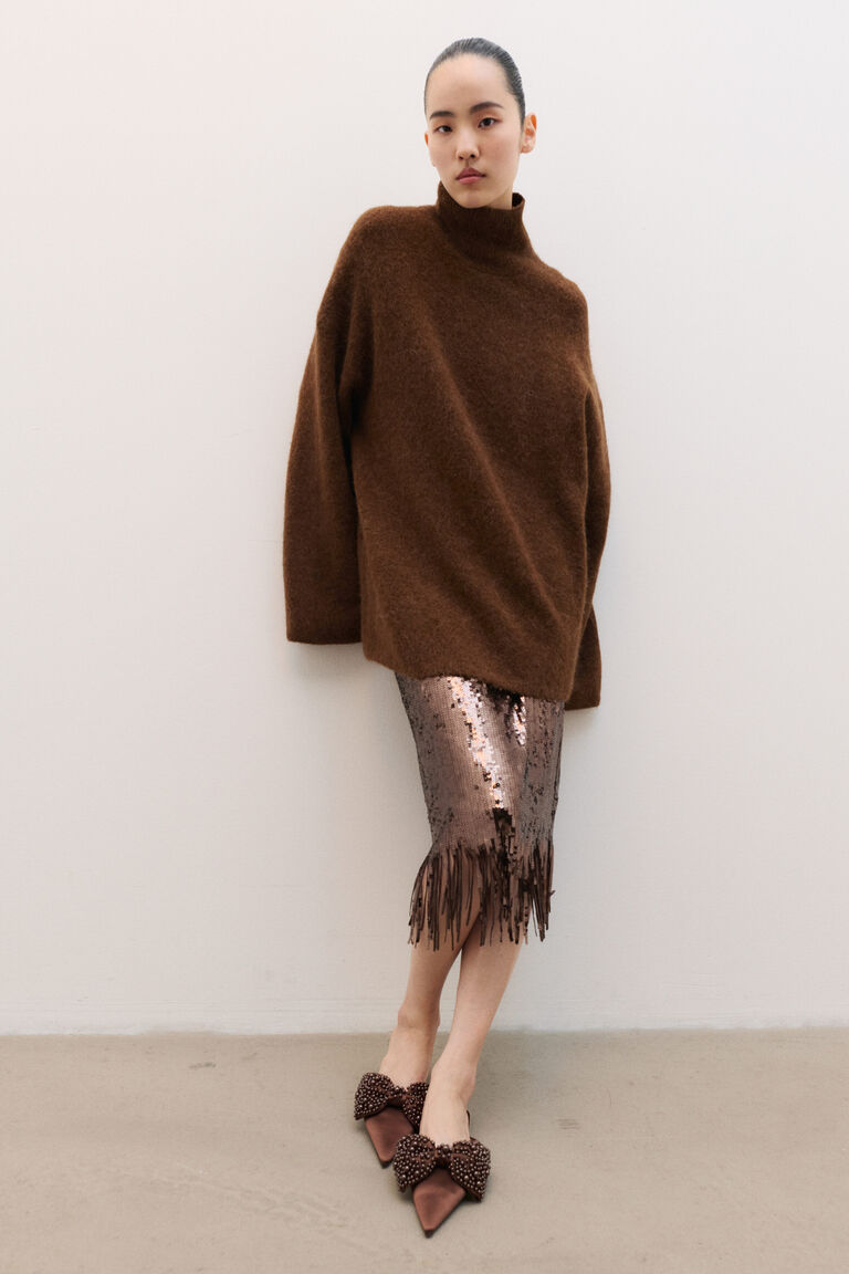 Leather Embellished Mule