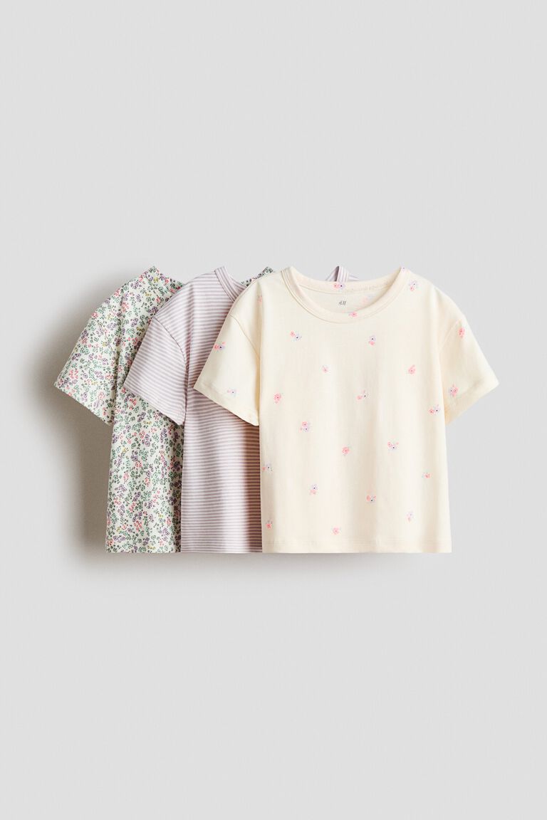 3-pack printed cotton tops