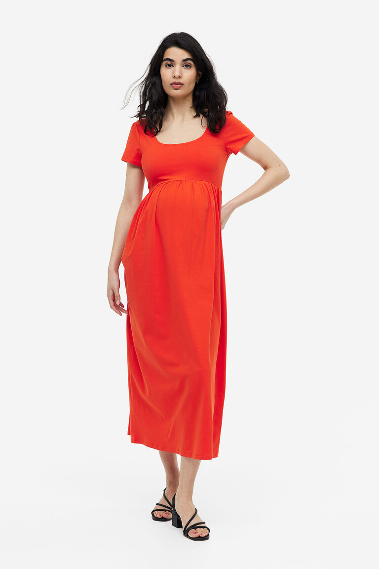 MAMA Square-neck jersey dress