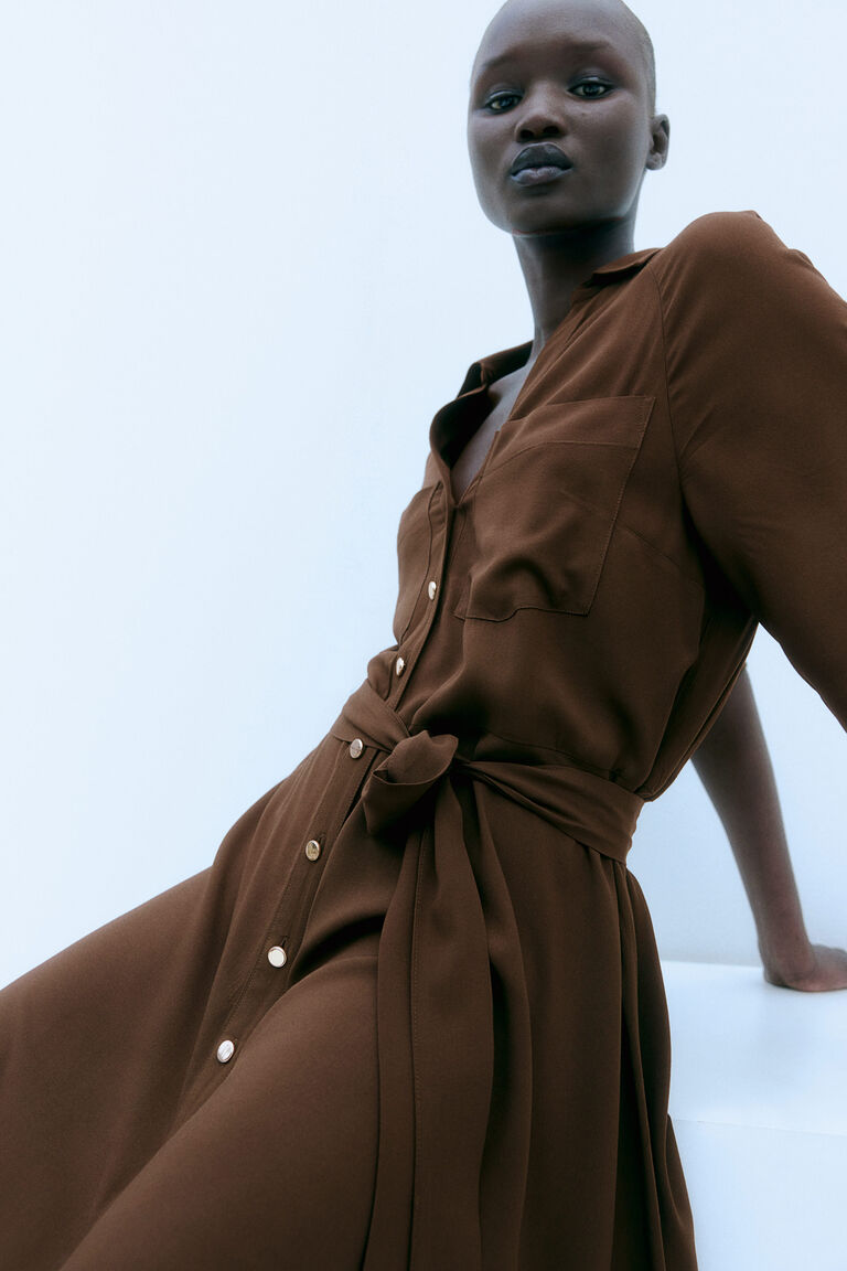 Jual Rei Shirt Dress In Brown Shopee Indonesia Outlet
