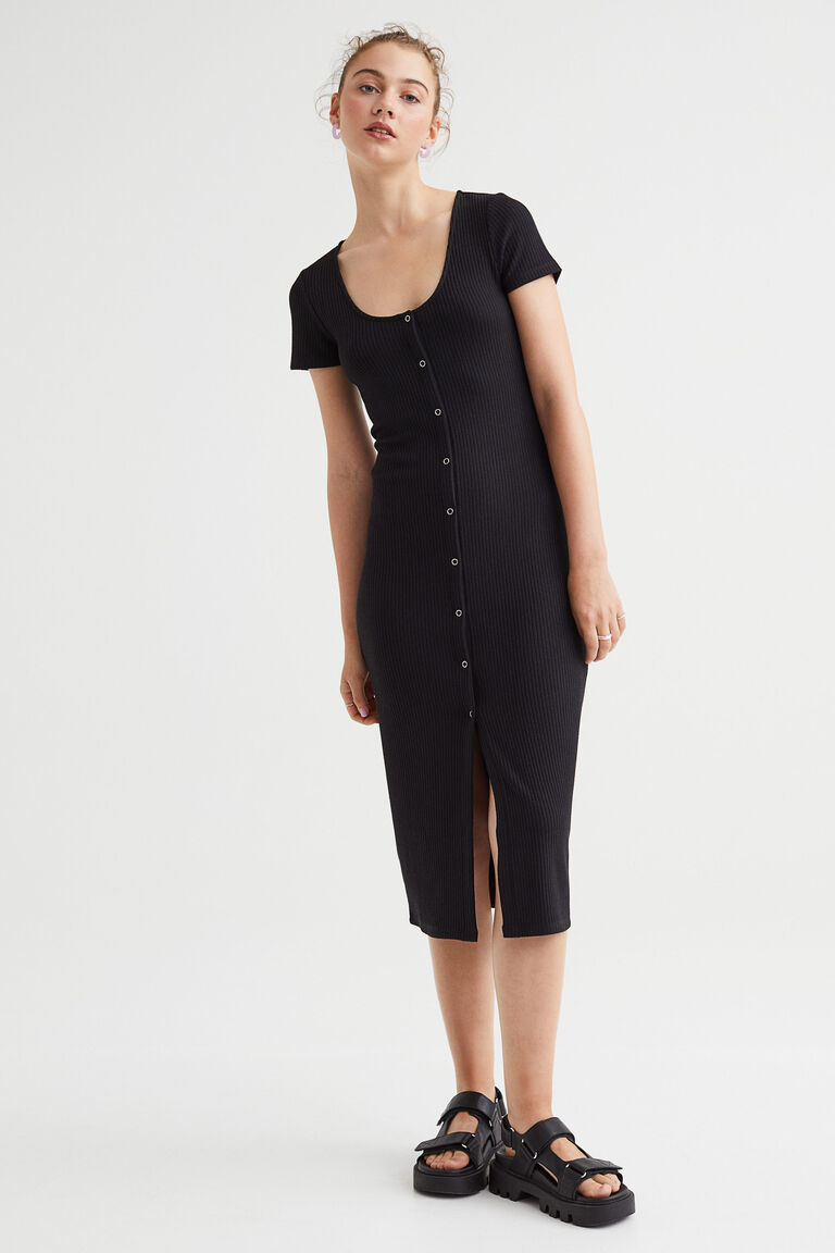 Ribbed jersey dress
