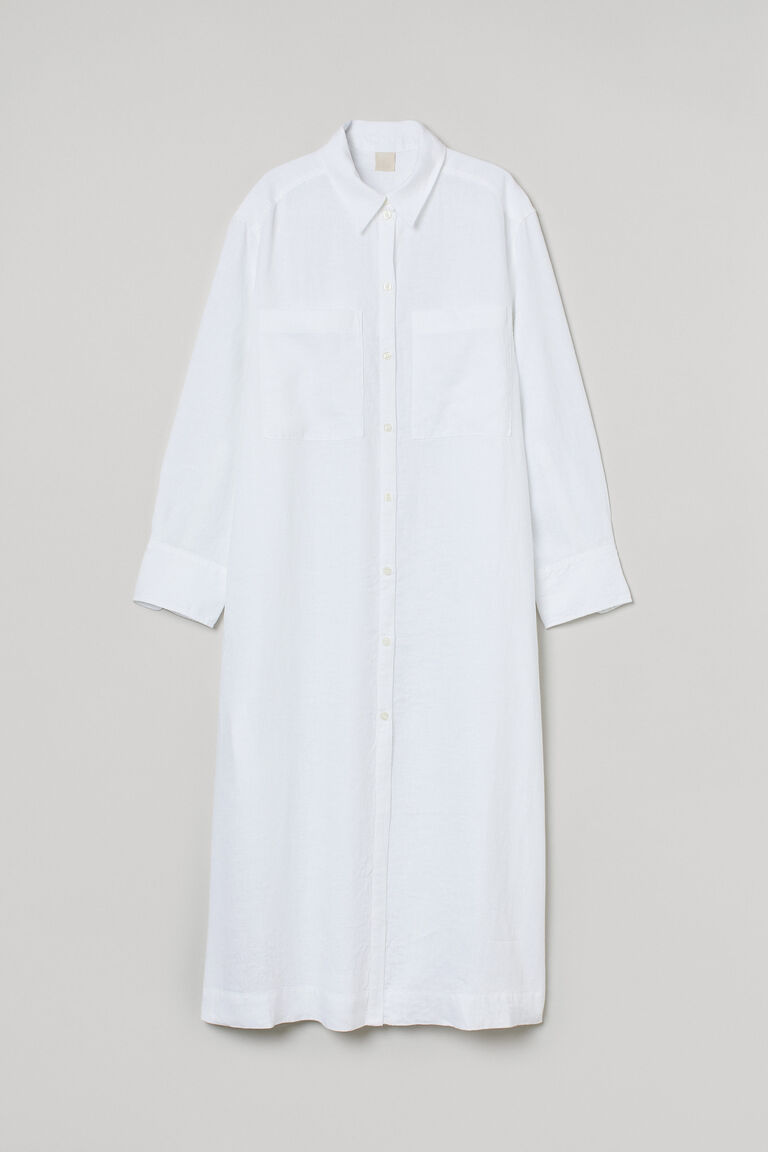 Linen shirt dress