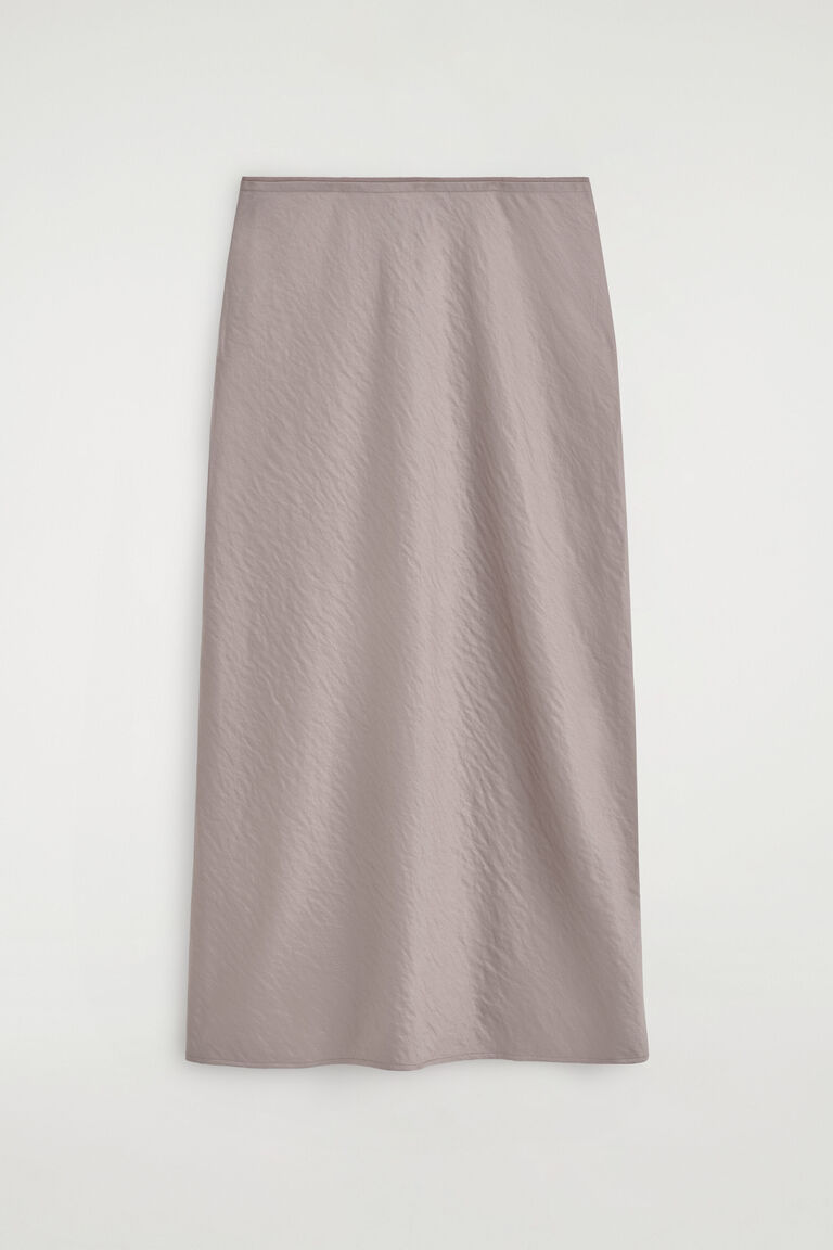 CRINKLED-SATIN MIDI SKIRT