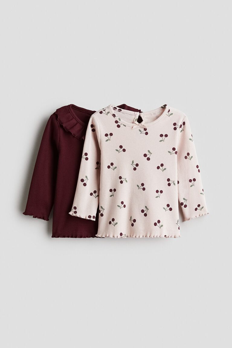 2-pack ribbed jersey tops