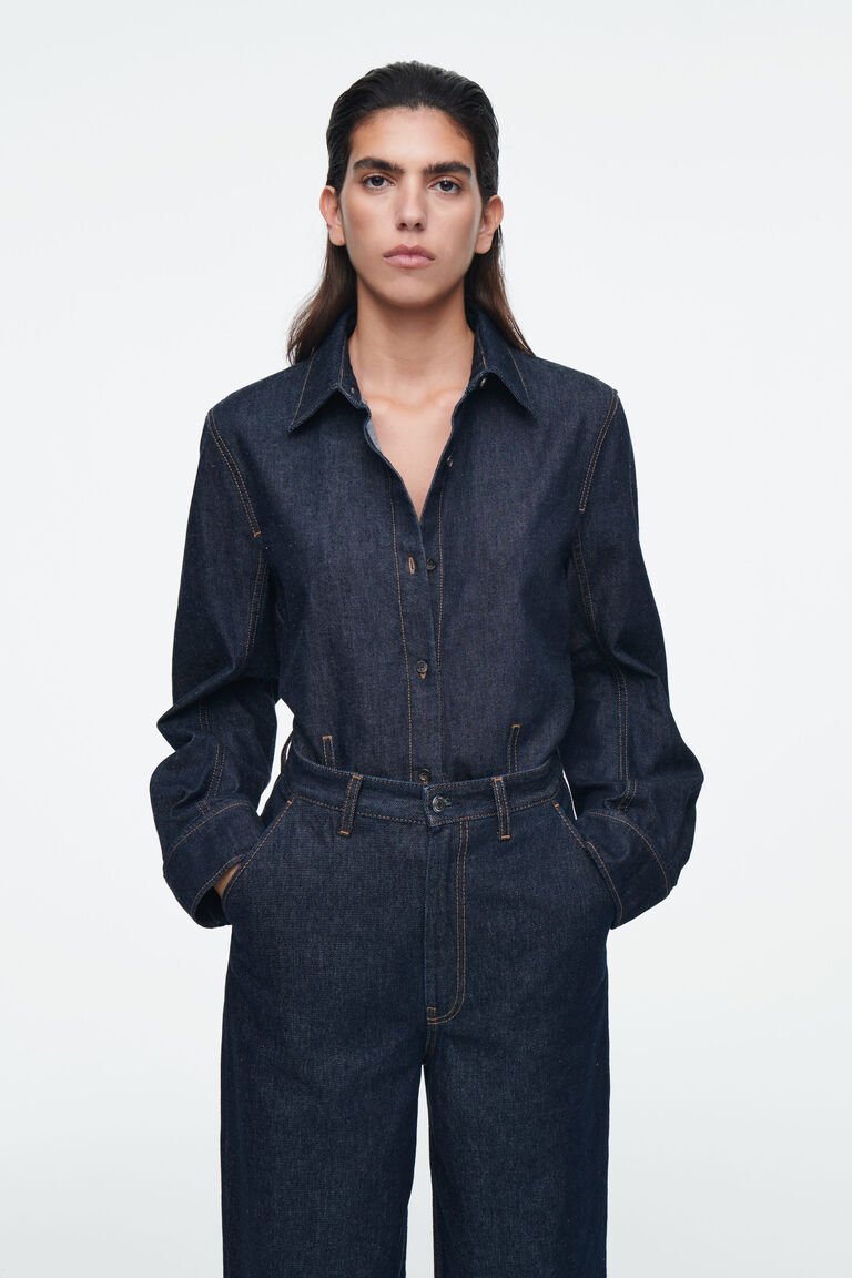HIGH-NECK RIBBED SILK DRESS