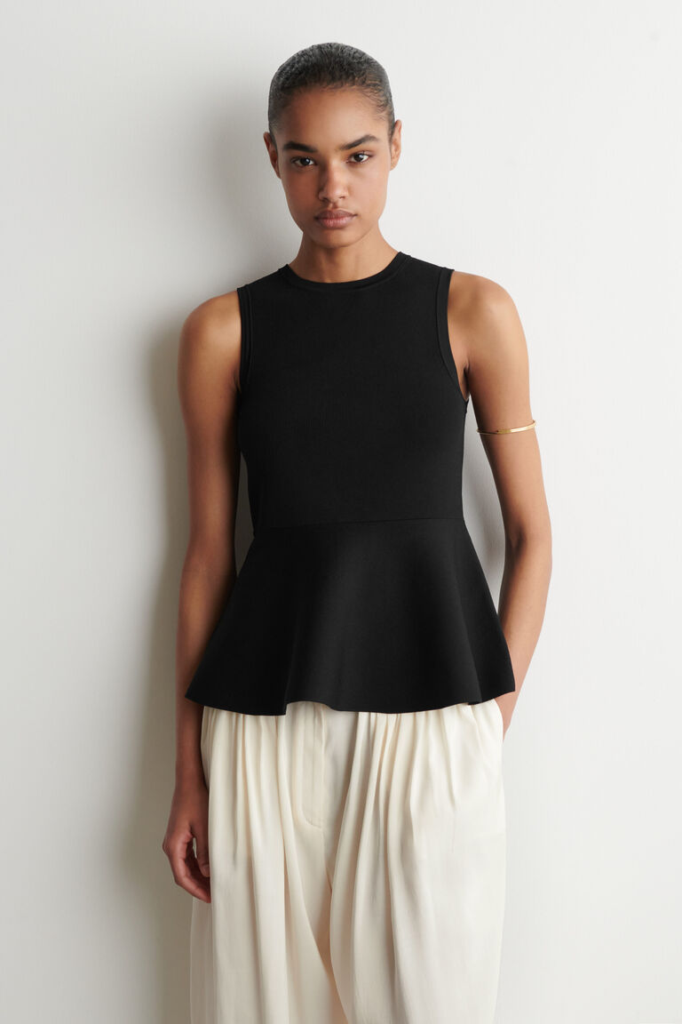 KNITTED PEPLUM TOP