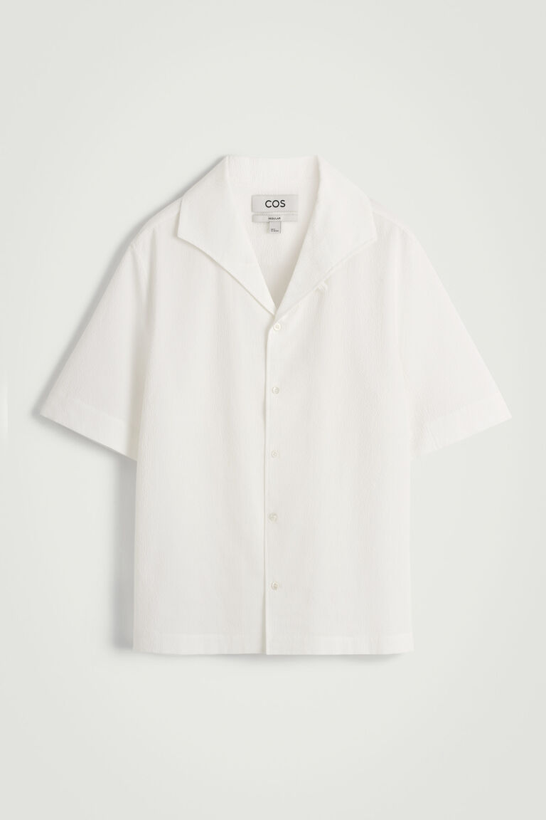 CAMP-COLLAR SEERSUCKER SHIRT