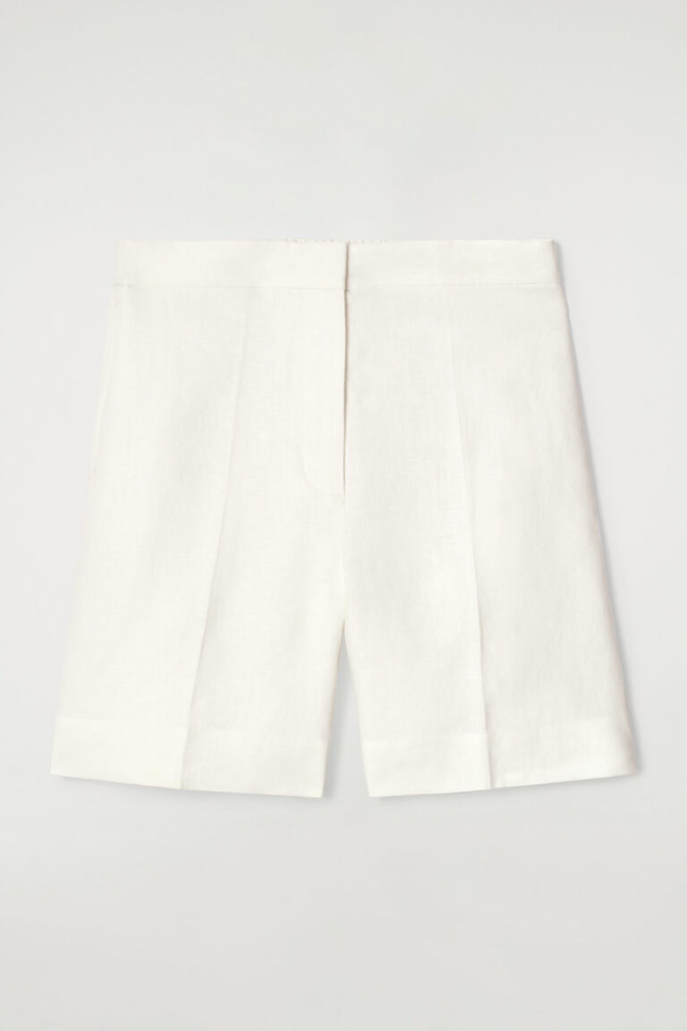 TAILORED ELASTICATED LINEN SHORTS