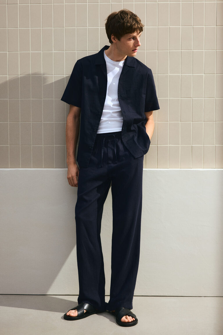 Relaxed Fit Linen-blend trousers