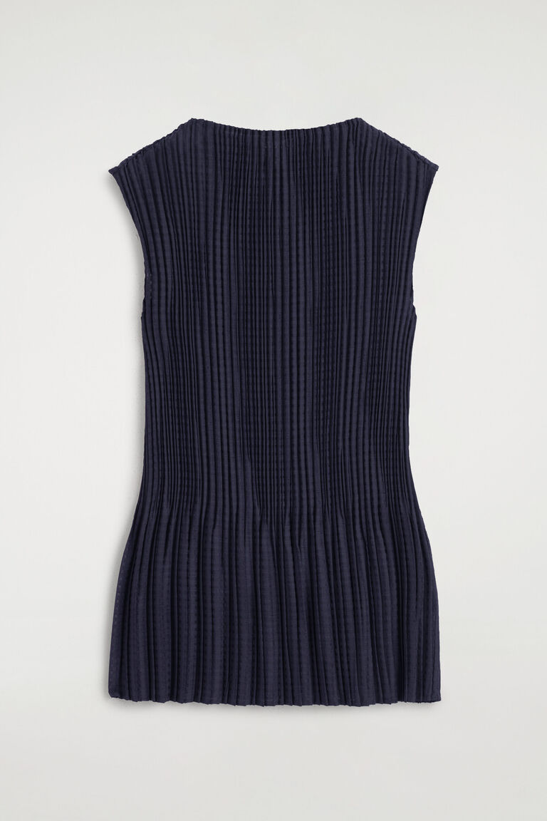 PLEATED JACQUARD PEPLUM TOP