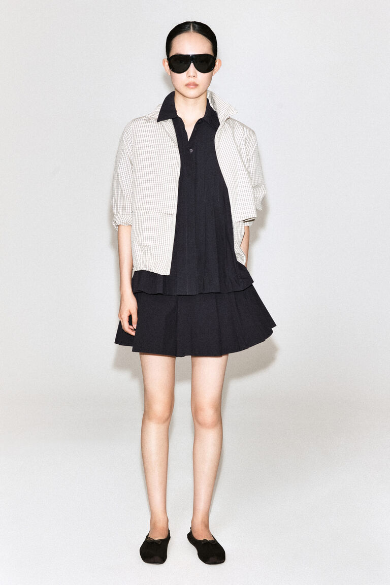 PLEATED COTTON SHORTS