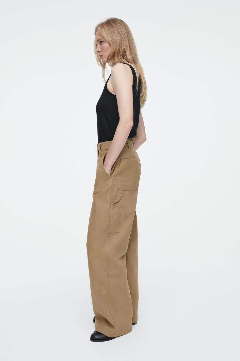【COLOR iN ID】Utility dia wide pants Women's Stretch Canvas Utility Pants