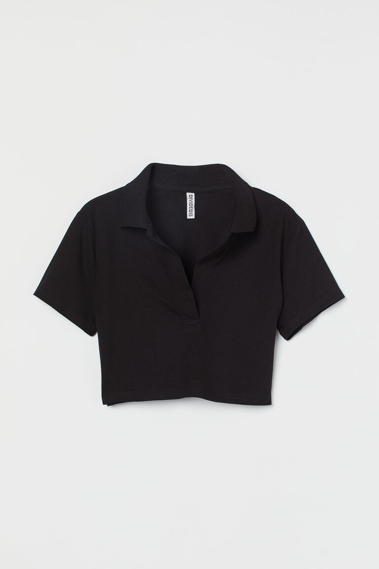 Collared cropped top