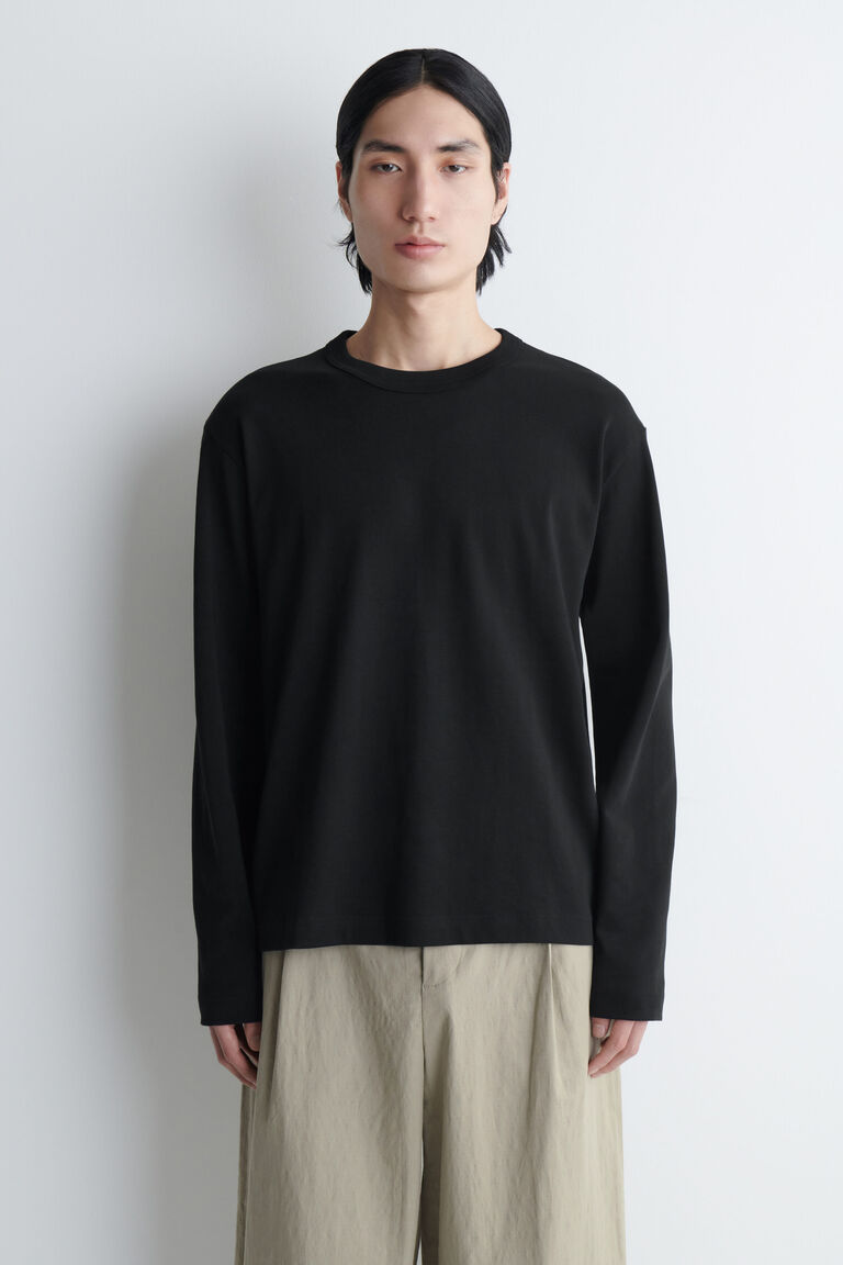 RELAXED JERSEY INTERLOCK LONG-SLEEVED T-SHIRT