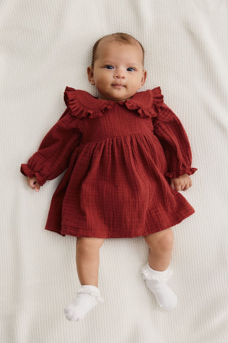 Cotton muslin bodysuit dress