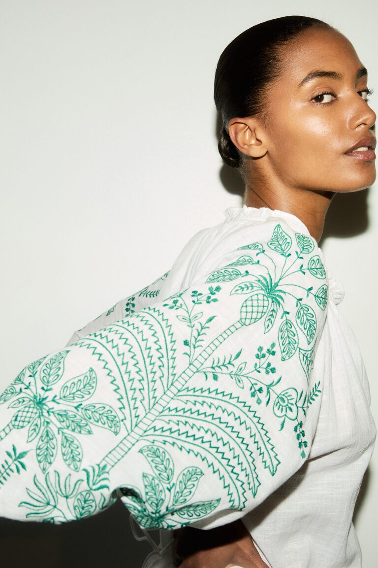 Embroidered cotton dress