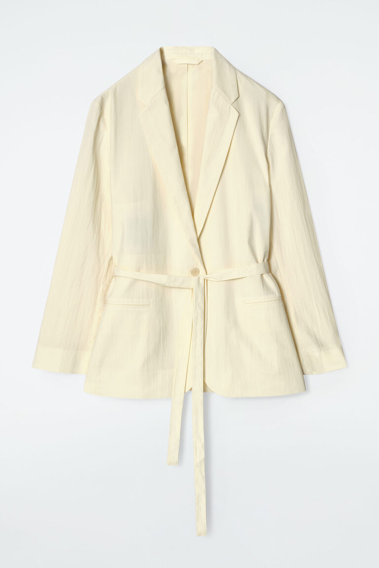 TIE-WAIST COTTON BLAZER