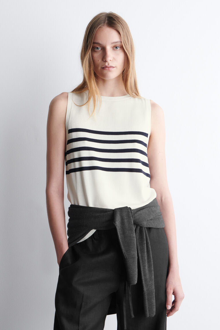 STRIPED KNITTED TANK TOP