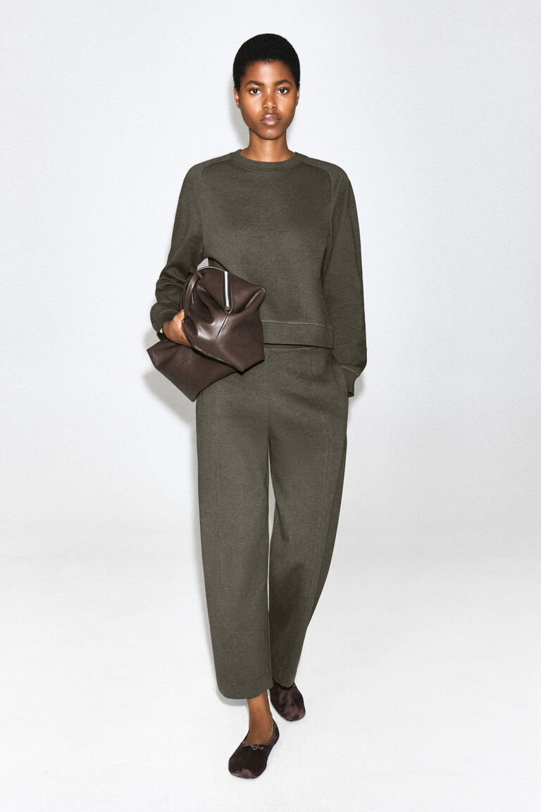 COTTON BARREL-LEG JOGGERS