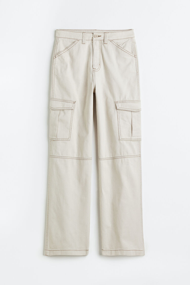 Babyhug Twill Full Length Trousers with Stretch & Camouflage Print - Beige main image 0