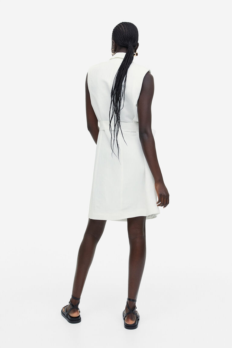 Ruched Tie Belt Dress
