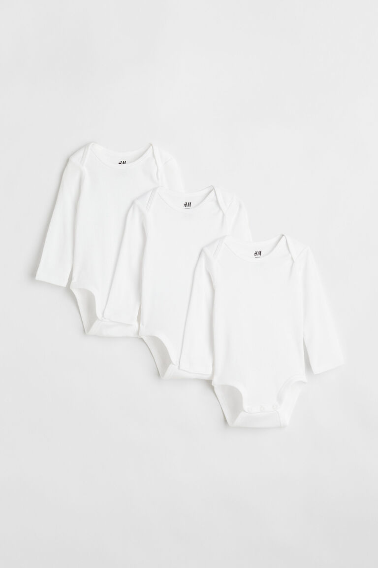 3pack longsleeved cotton bodysuits