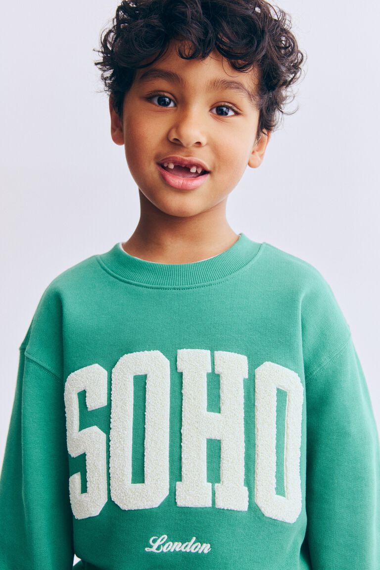 Printed crew-neck sweatshirt