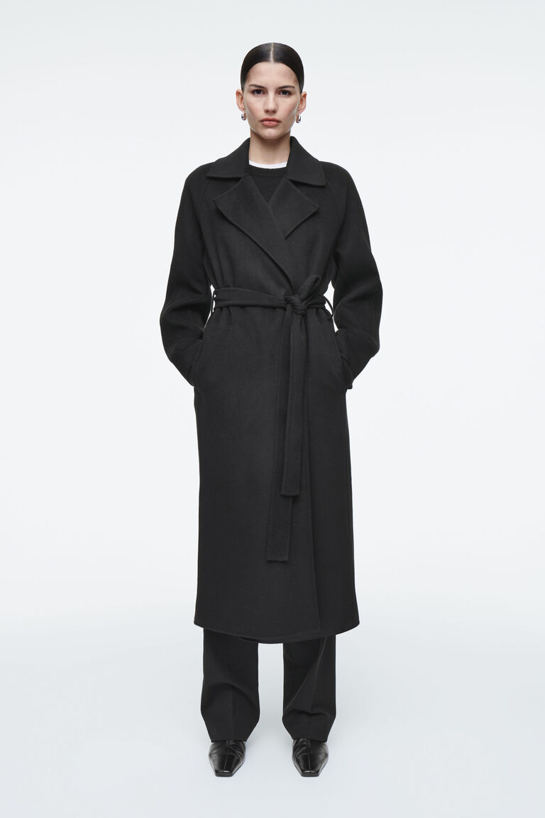 [overdue flair] ALPACA BELTED DOUBLE COAT ☆送料込☆ BELTED DOUBLE-FACED WOOL COAT