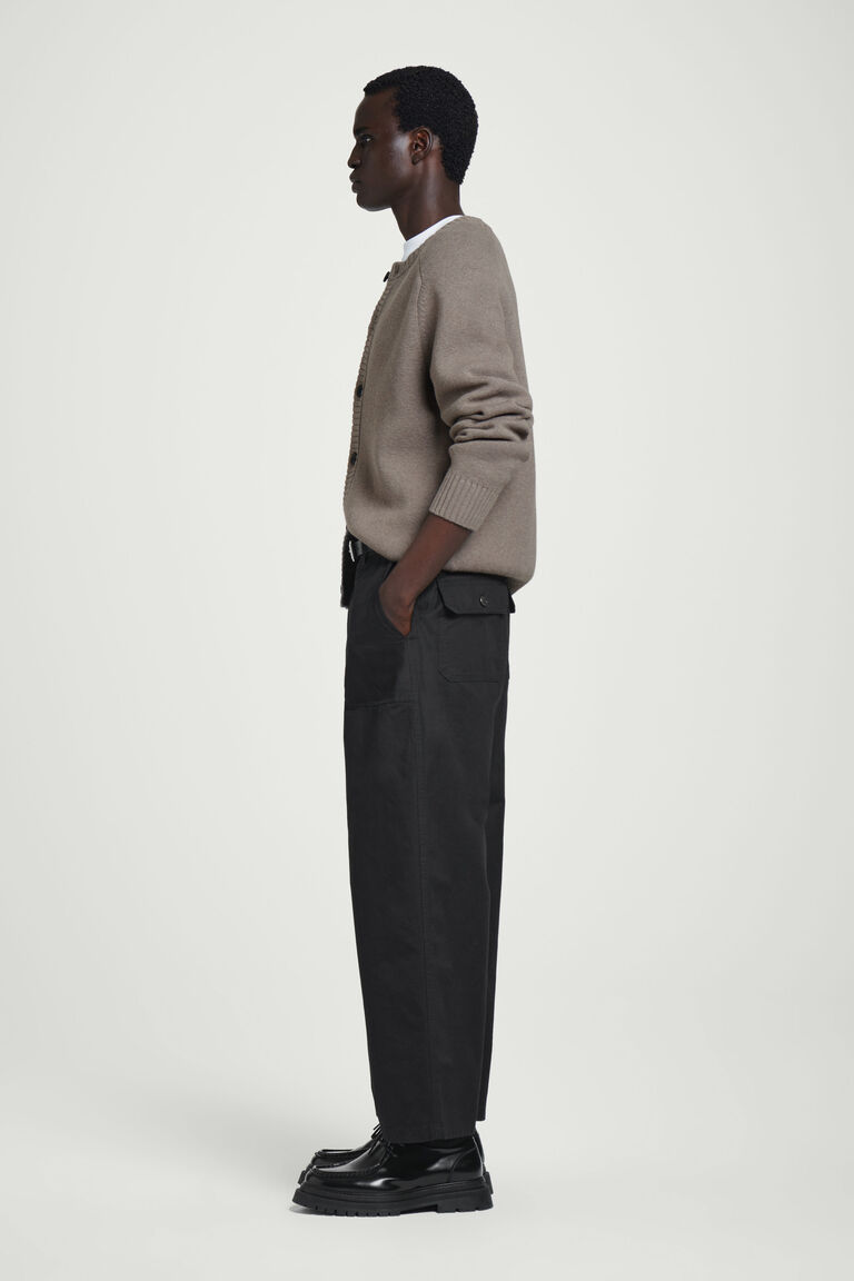 WIDE-LEG COTTON UTILITY TROUSERS