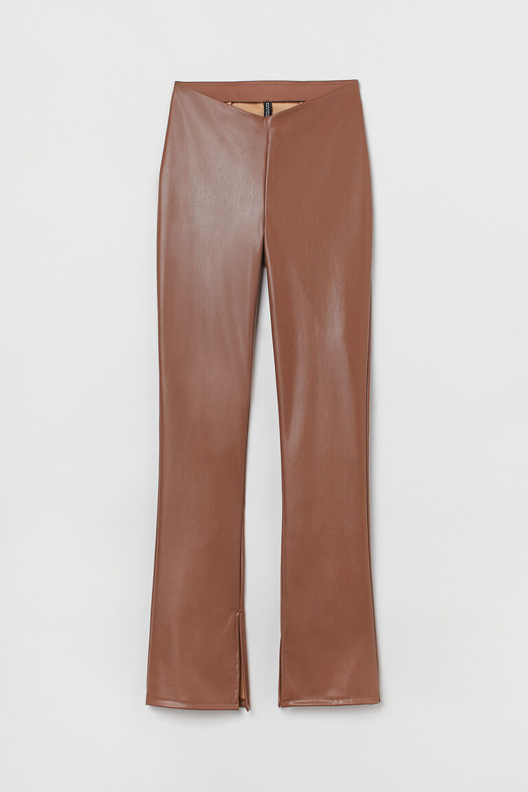 brown flared leggings