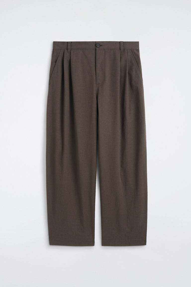 COTTON RELAXED-FIT BARREL-LEG UTILITY TROUSERS