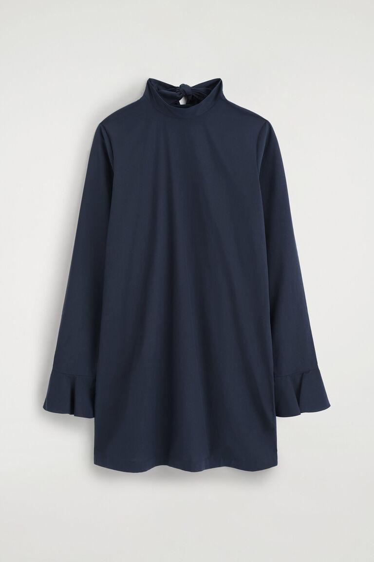 FLARED-CUFF COTTON MINI DRESS