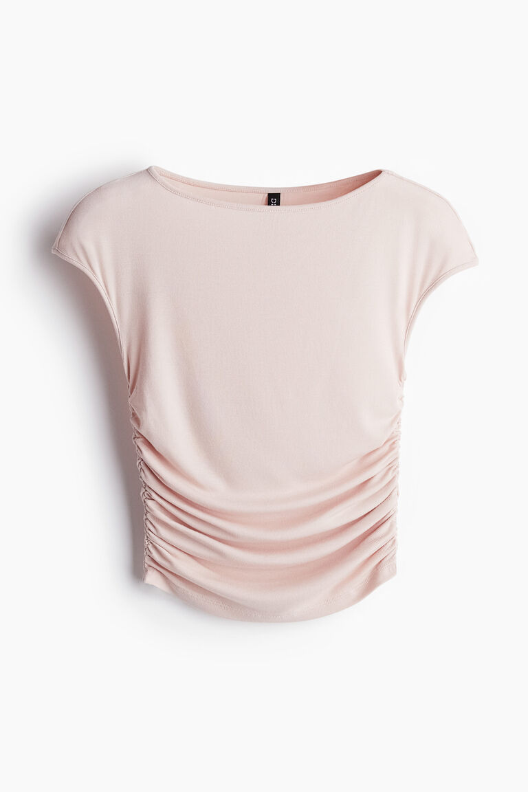 Gathered cap-sleeved top