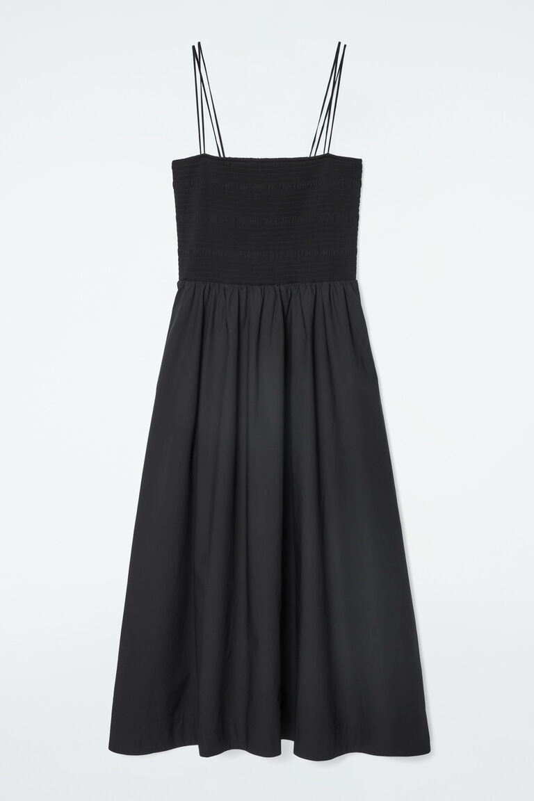 SHIRRED MIDI DRESS