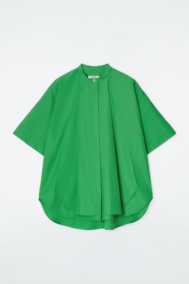 เสื้อเชิ้ตแขนยาว ผ้าฝ้าย ชายเสื้อโค้ง โอเวอร์ไซส์