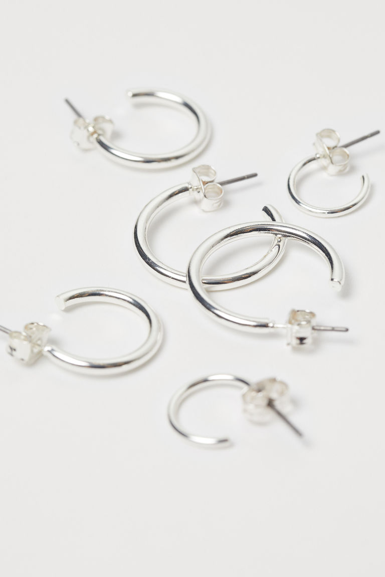 5 pairs hoop earrings