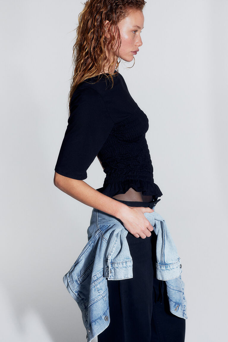 h&m top with smocking