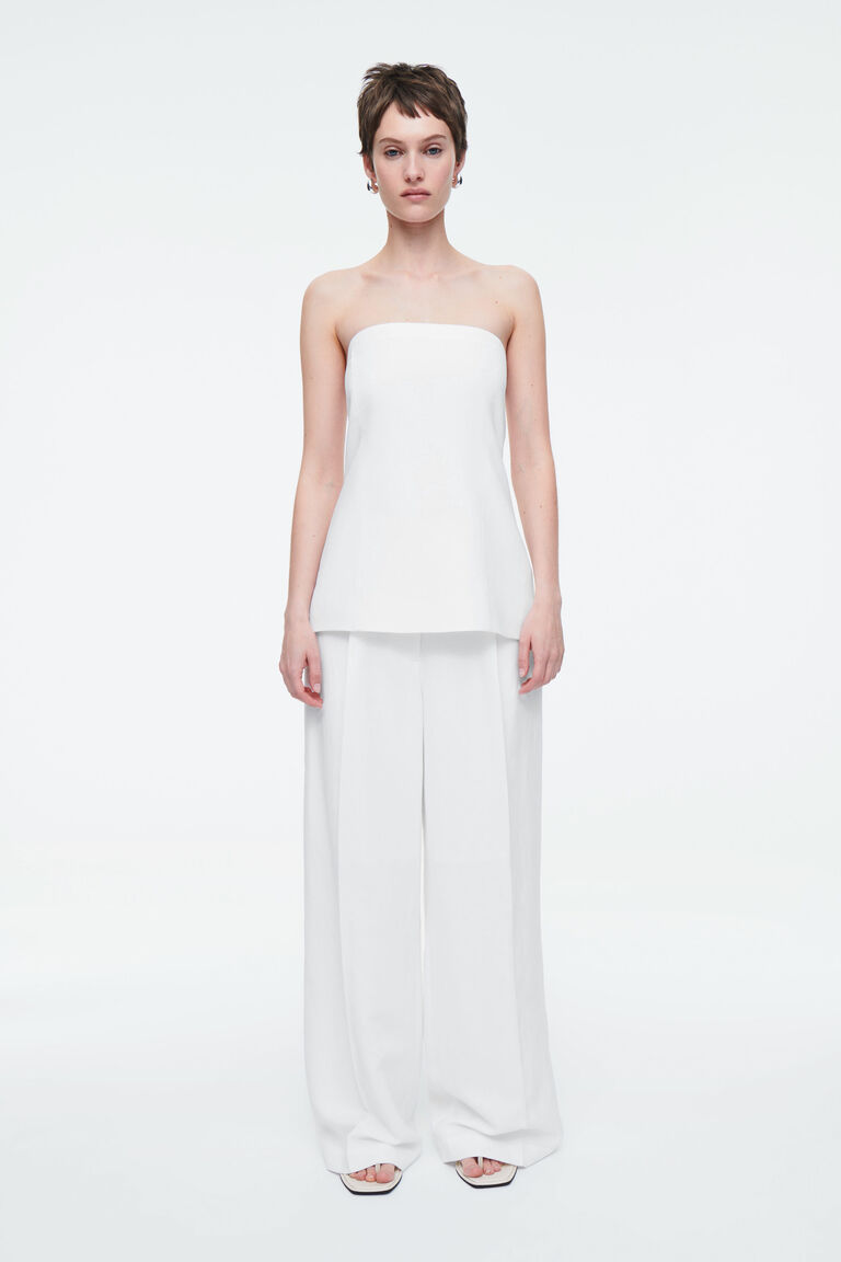 TAILORED LINEN-BLEND TROUSERS