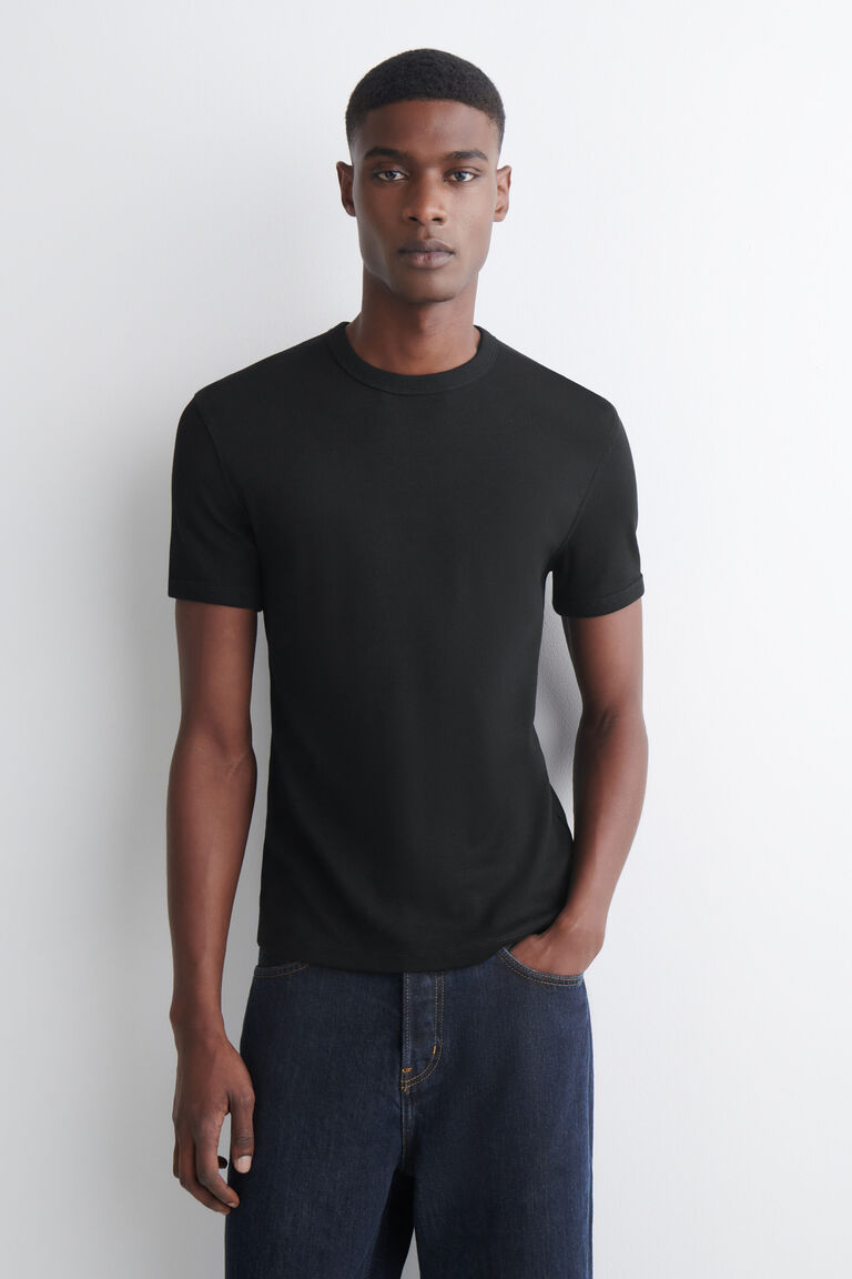 SLIM RIBBED COTTON T-SHIRT