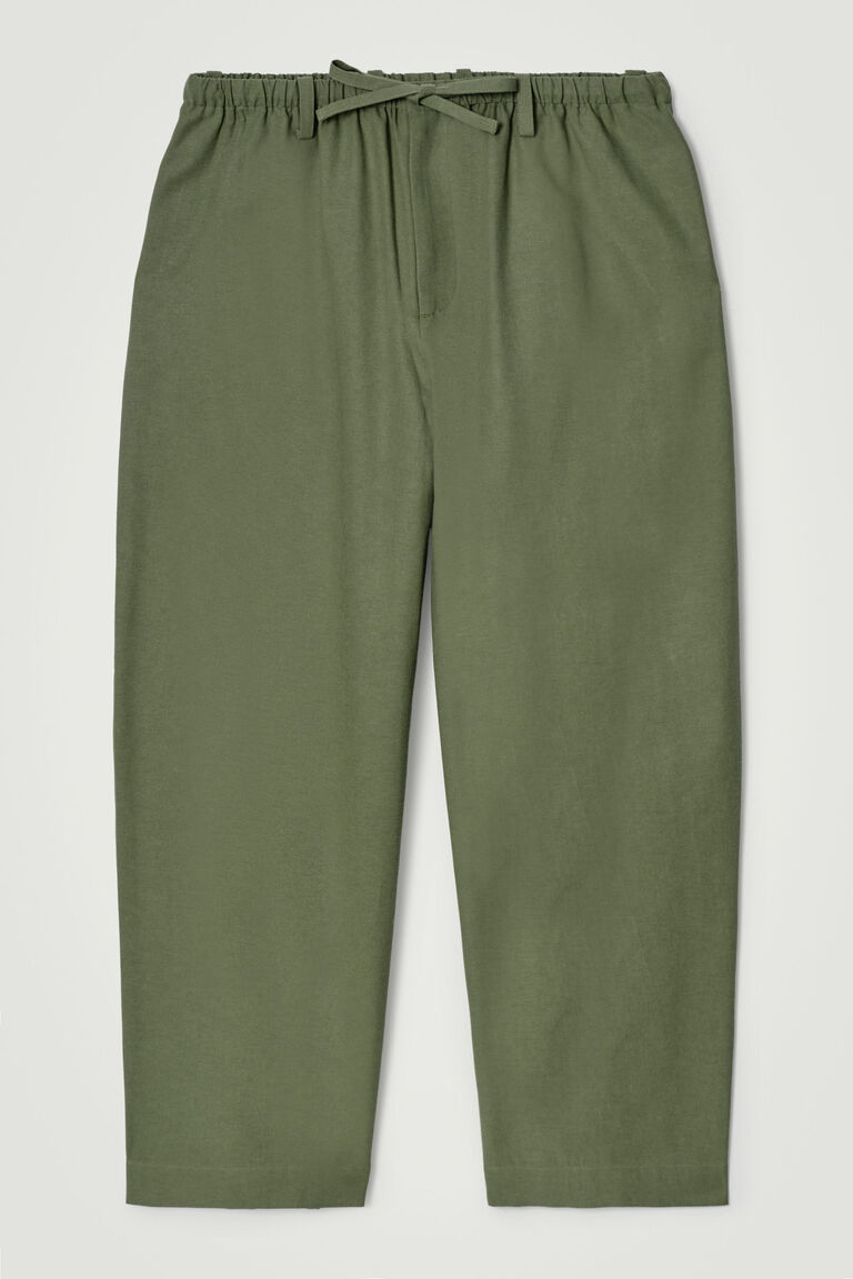 BARREL-LEG DRAWSTRING TROUSERS
