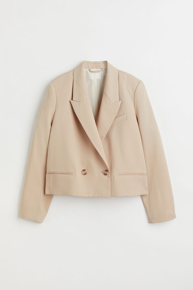 beige cropped jacket