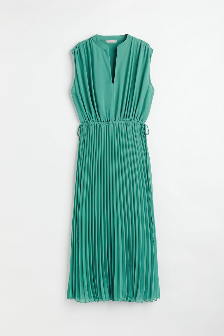 Pleated chiffon dress